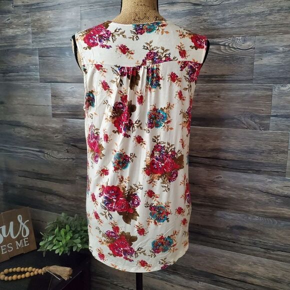 Olivia Moon Floral Blouse Bright Flowey Top, Women's Size Small - Picture 6 of 9